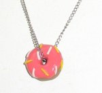 Pink Frosted Donut  Necklace For Sale